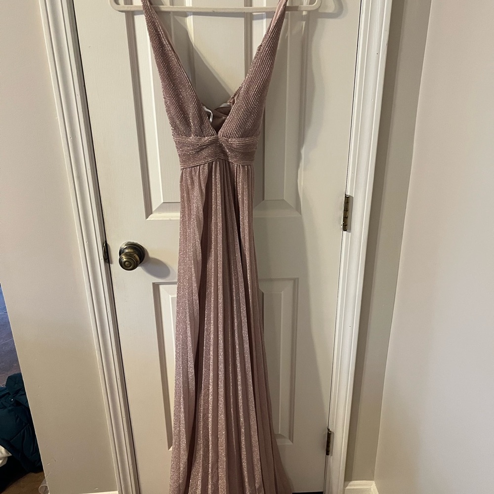 Lulu's Shimmering Mauve Backless Dress